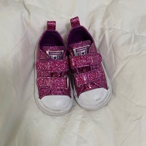 Baby Girl Pink Glitter Converse